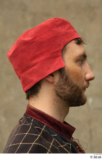  Photos Medieval Counselor in cloth uniform 1 Medieval Clothing Royal counselor caps  hats head red cap 0003.jpg